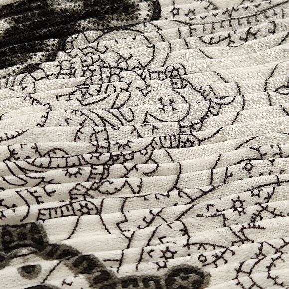 Essentials By Milano Blouse Medium Butterfly Sleeve White Black Sheer - Picture 7 of 11